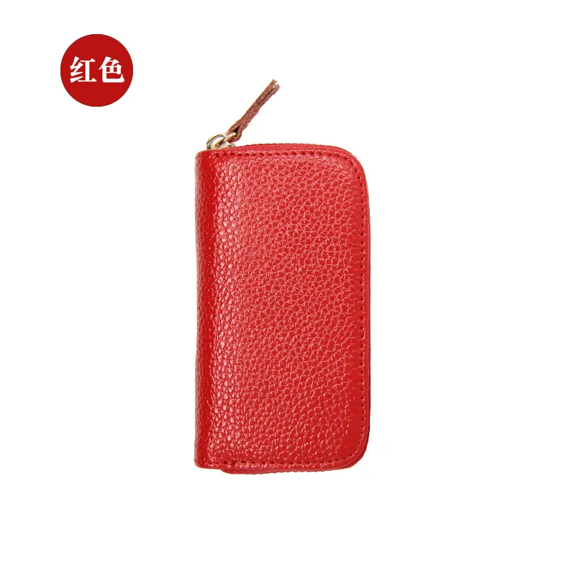 جلد البقر حافظة مفاتيح محافظ قفل حقيبة مفاتيح المرأة محفظة نسائية للعملات المعدنية حامل بطاقة حافظة مفاتيح الباب متعددة الوظائف #6