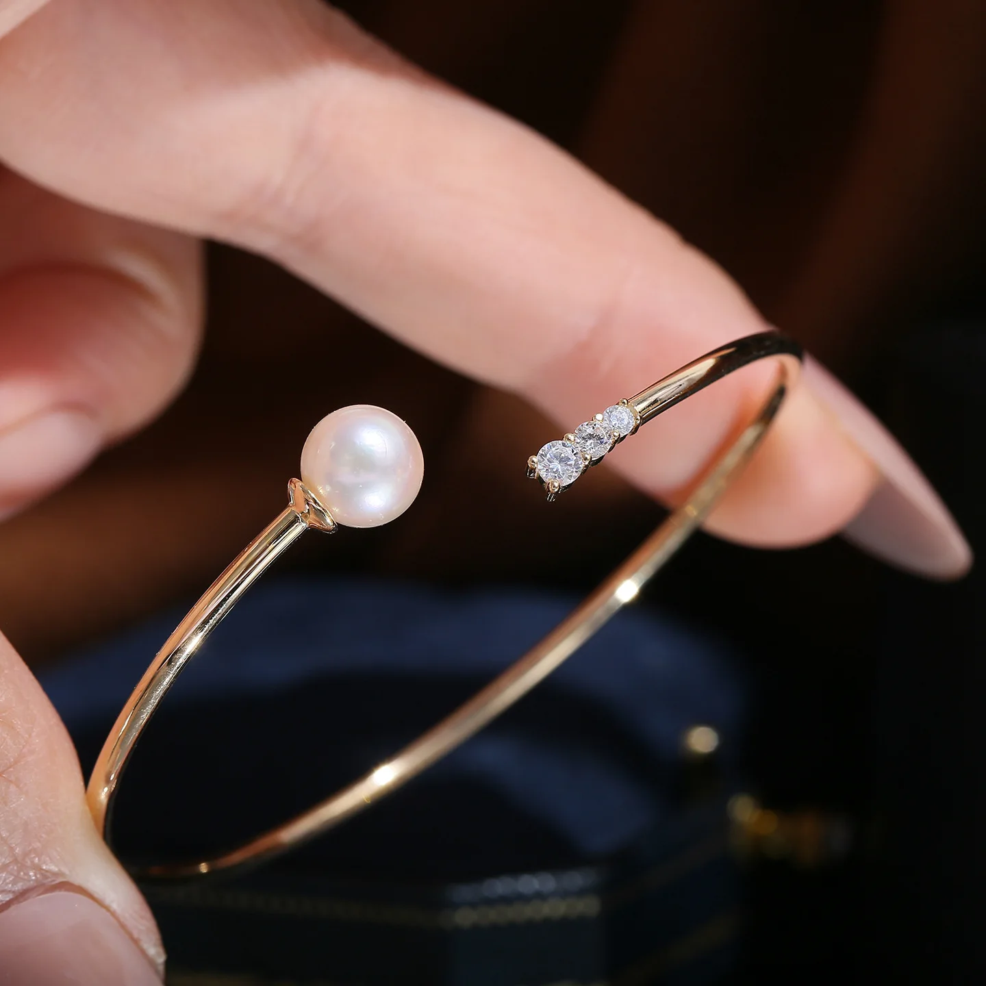 S925 Sterling Silver Bracelet Mountings ADJUSTABLE Bangle Findings Jewelry Parts Fittings Accessories for 8-12mm Pearls 3pcs/lot