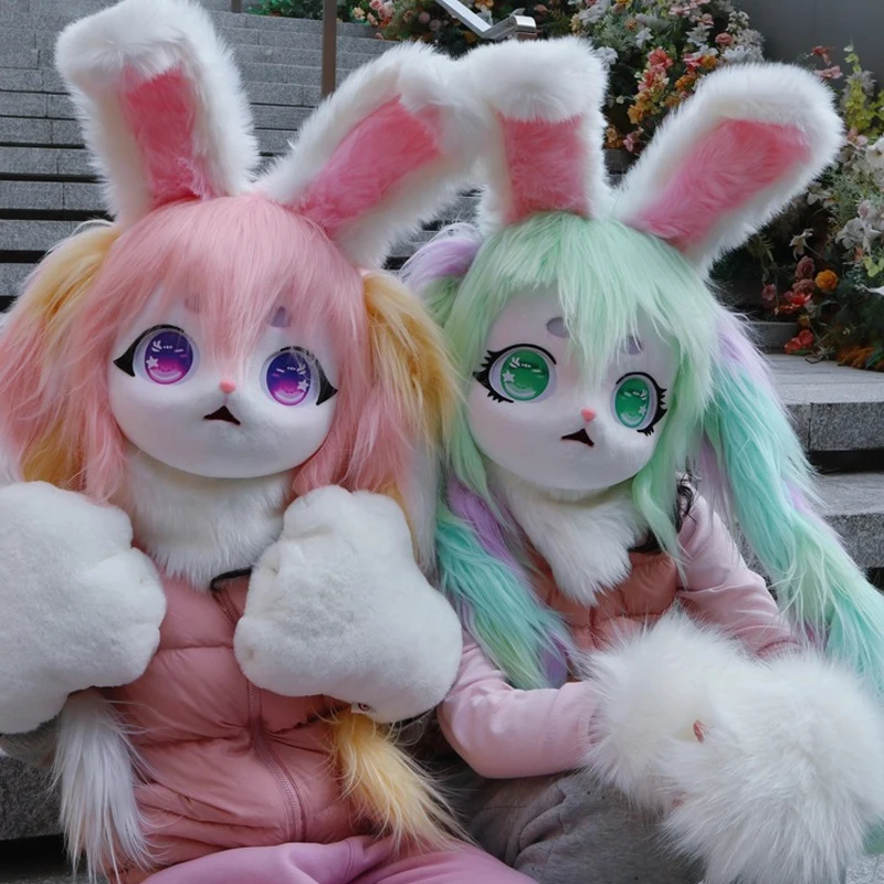 Fursuit Kigurumi سماعة فروي تأثيري حلي رئيس قاعدة الكفوف الذيل Comiket فروي المطاط دمية القط دمية كيغ زي الحيوان