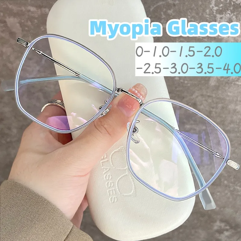 

Trendy Women Finished Myopia Glasses Luxury Oversized Blue Light Blocking Glasses Eyewear Men Women Large Square Eyeglasses