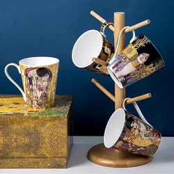 Painting Mugs Ceramic of China Bone Coffee Mug 410ml Tea Milk Drink Beautiful Cup Gift for Friends