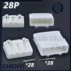 1set 28 Pin Automotive Audio Navigation Rearview Wiring Harness Connector Socket Auto Plug 1565380-1 1565377-1 for Nissan Toyota