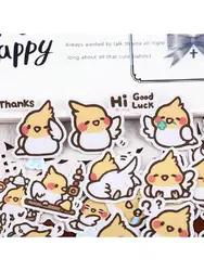 Cute mystery Phoenix Parrot Stickers Handheld Ledger Sticker Handheld Ledger Cartoon Pasting Material planner stickers