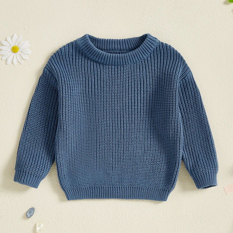 Baby Boys Sweaters Spring Autumn Children Solid Color Basic Warm Knit Sweater Kids Girls Baby Pullover Sweaters Clothes