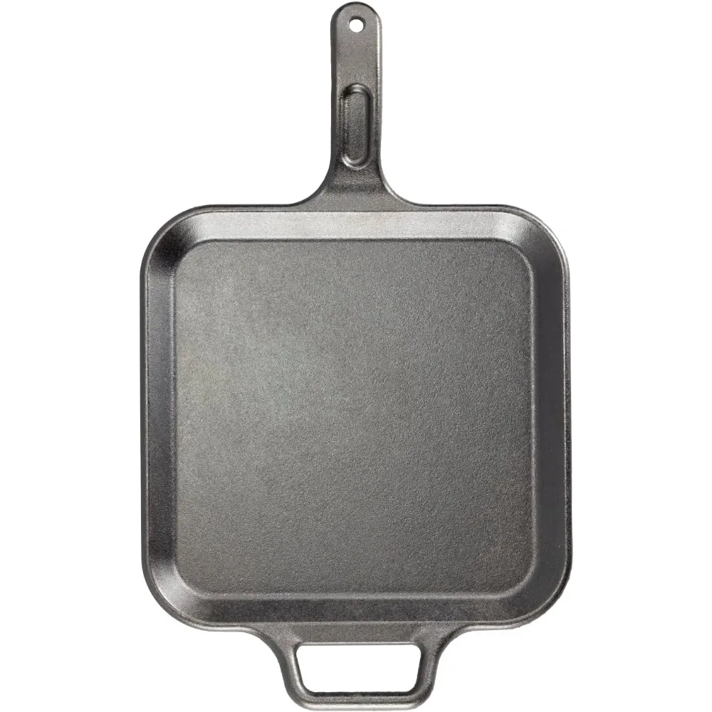 BOLD 12 Inch Seasoned Cast Iron Square Griddle, Design-Forward Cookware