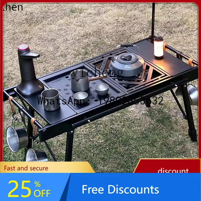 

AA tea table with integrated stove set Outdoor products Portable IGT multi-function table