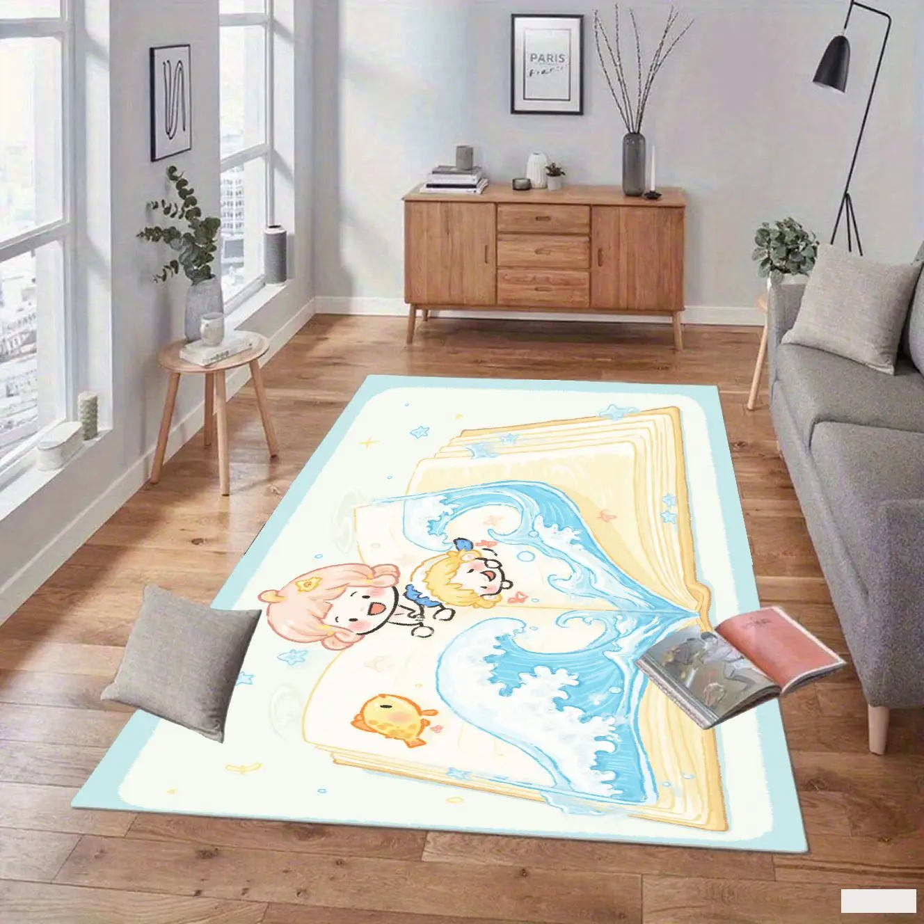 

MatMuse Ocean Storybook с русалками и рыбой, мягкий коврик с диатомовой землей, напольные коврики, нескользящий быстросохнущий коврик для кровати для гостиной