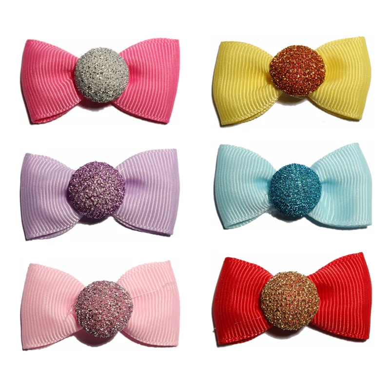 4.5cm Mini Cute Grosgrain Ribbon Hair Bows With Clip for Hair Accessories Newborn Handmade Yarn Candy Bows for Women Clothing