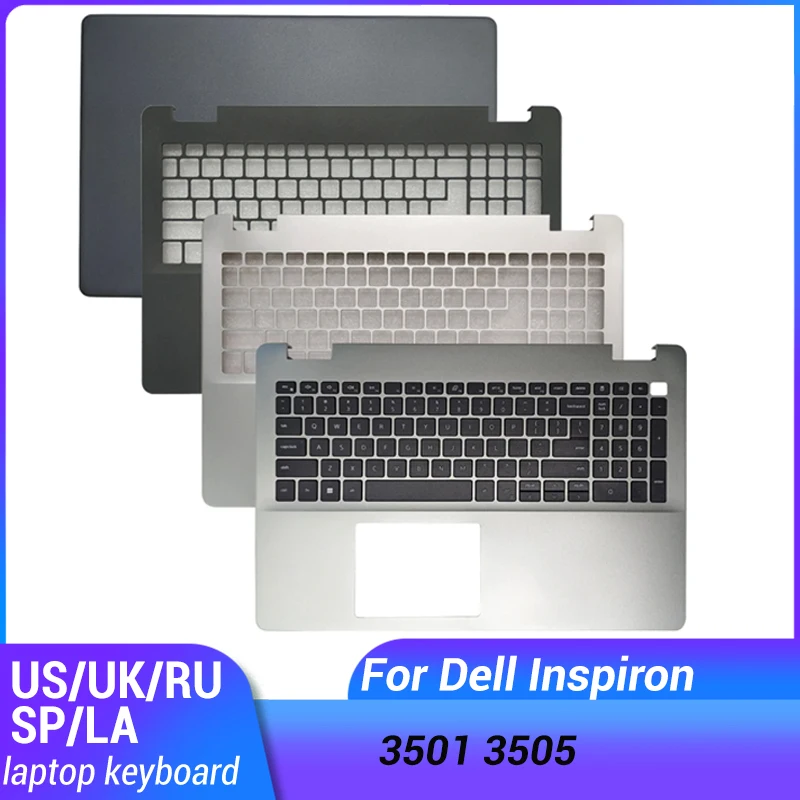 For Dell Inspiron 15 3501 3505 Rear Lid TOP case lapt op LCD Back Cover /Russian/Spanish/Latin Laptop Keyboard Palmrest Upper