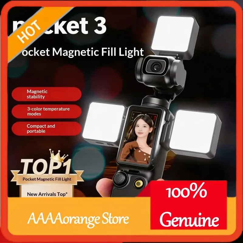 �y�Z�[�����z�~�j���C�N���b�v���|�[�^�u��LED�r�f�I���C�g DJI Pocket 3/4�p ������C�g ���OVlog�B�e �|�[�g���[�g�B�e�p
