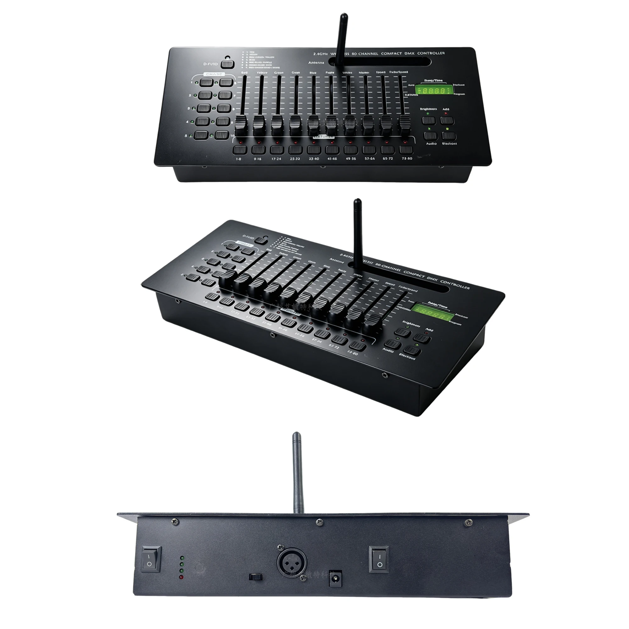 DMX512 Wireless Controller & Receiver Set with Built-in Rechargeable Battery, 2.4G Wireless DMX Signal Amplifier for Stage DJ Pa