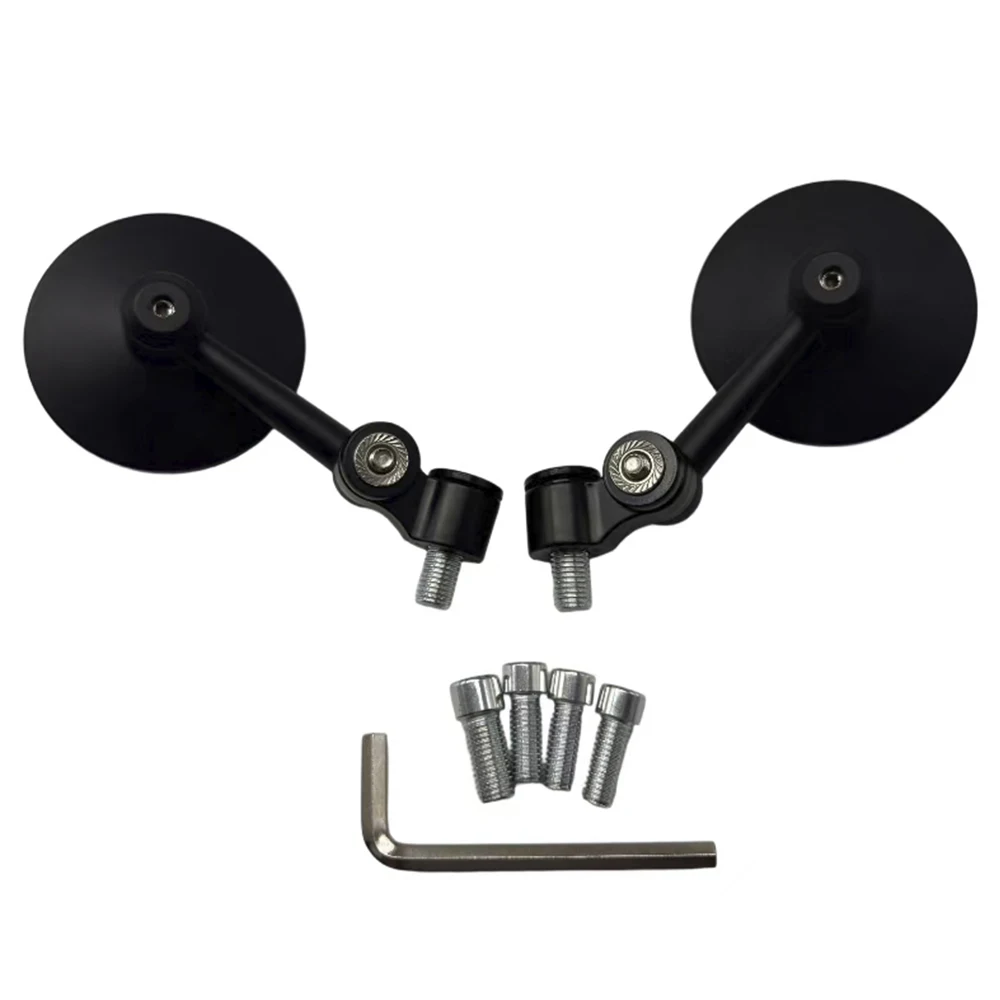 

1 Pair 7/8" Universal Motorcycle Rearview Mirrors Scooter Motocross 360 Rotation Adjustable Riding Round Ellipse Mirror