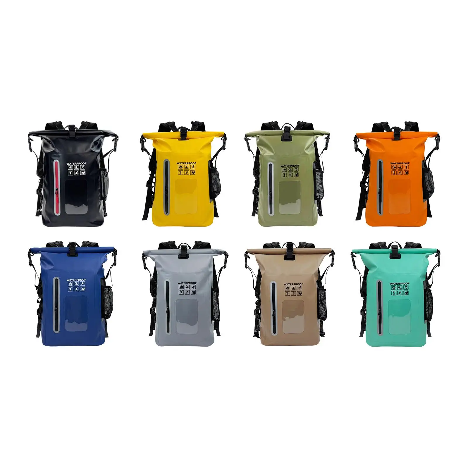 PVC Waterproof Backpack Dry Bag Lightweight Gear Storage for Drifting Boating Beach Travel