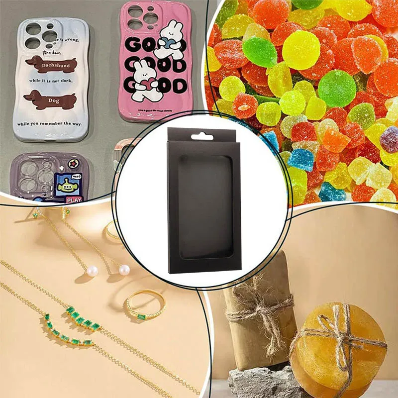 30pcs/lot Cell Phone Case Packing Boxes with Window Hang Hole Gift Box For Wrapping Jewelry Cosmetics 175x105x17mm/175x105x25mm