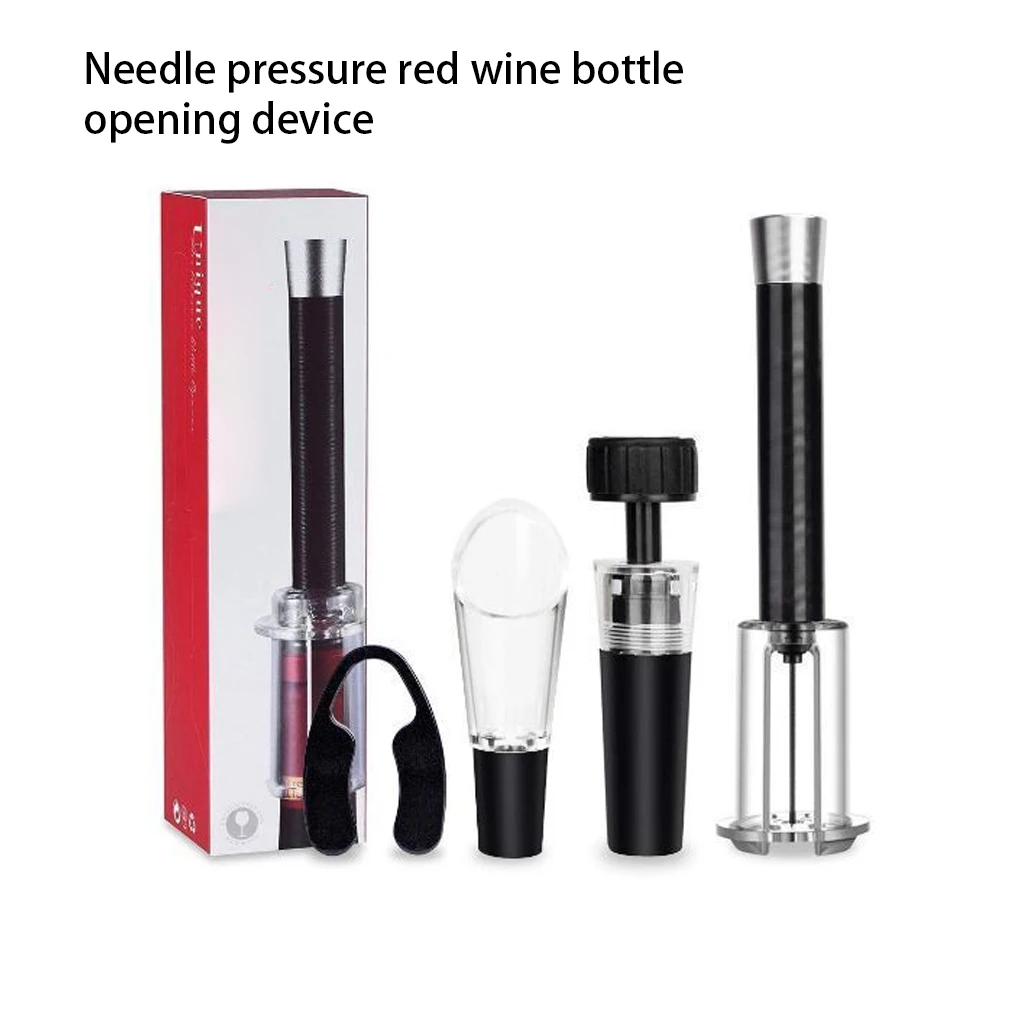 4 Pieces Pneumatic Bottle Opener Wine Pourer Corkscrew Paper Slicer