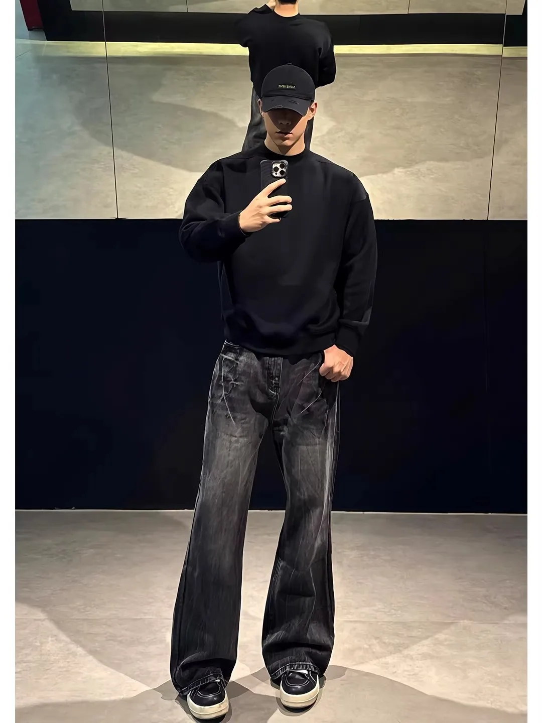 

Мужские джинсы Bootcut с подкладкой Bla Waed Fce, зимние повседневные удобные брюки свободного кроя в американском стиле ретро
