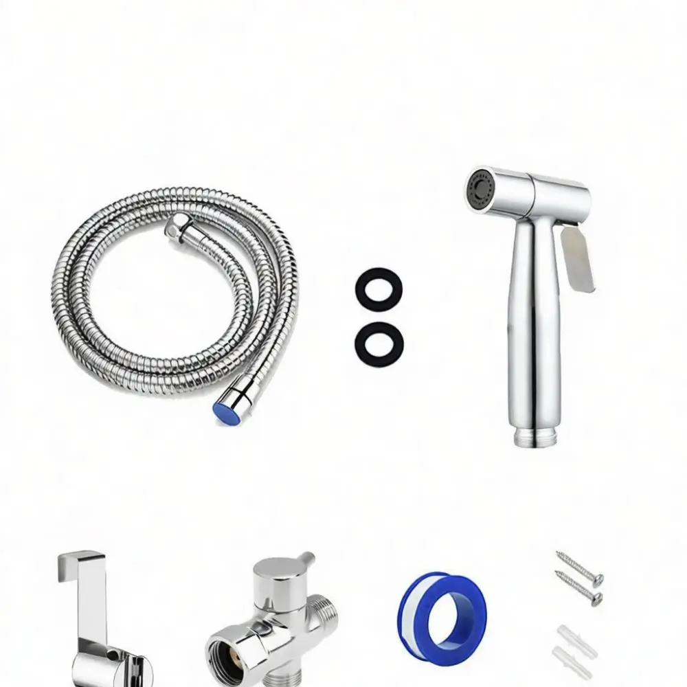 Toilet Bidet Spray Angle Valve One In Two Out Diverter Copper Bathroom Sprayer Kit Modern Handheld Cleaning Shower Head
