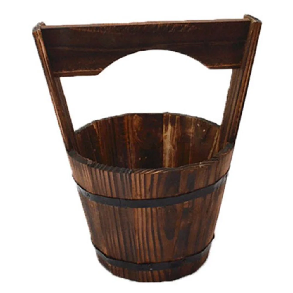 

Retro Solid Wood Fence Flower Pot for Decor Garden Planter Hanging Bucket Plant Holder Wooden Planter