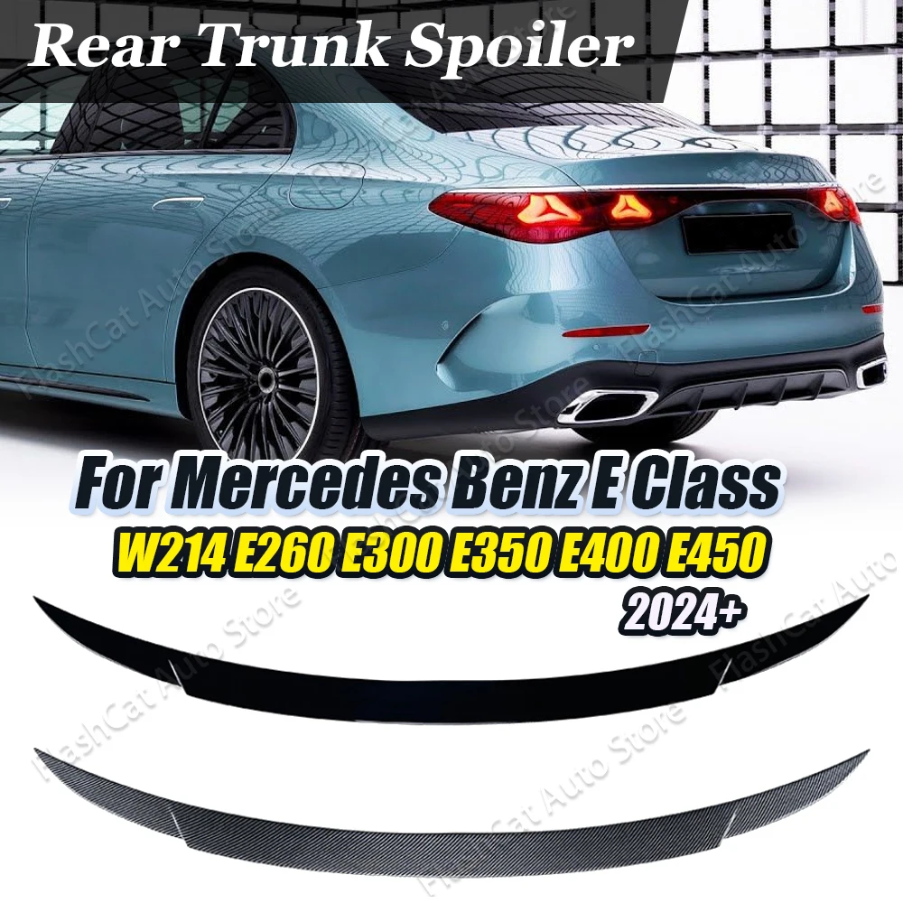 Car Rear Trunk Roof Spoiler Tail Wing Lip E260 E300 2024 Gloss Black Carbon Body Kits Tuning For Mercedes Benz E Class W214 Trim