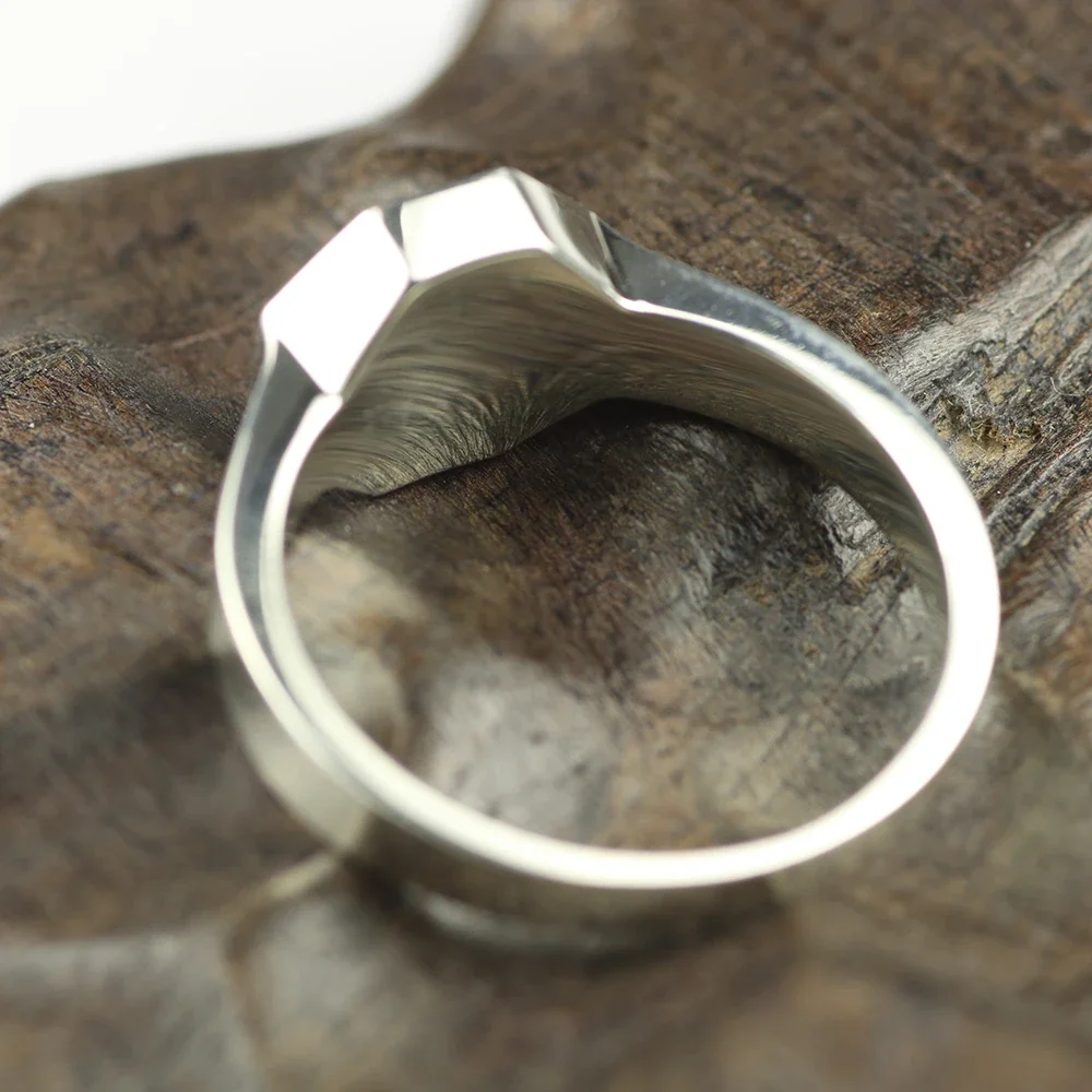 Original Design 925 Sterling Silver Rings For Men and women With Natural Lapis Lazuli Stone Hexagon Shaped Elegant Jewelry Ring