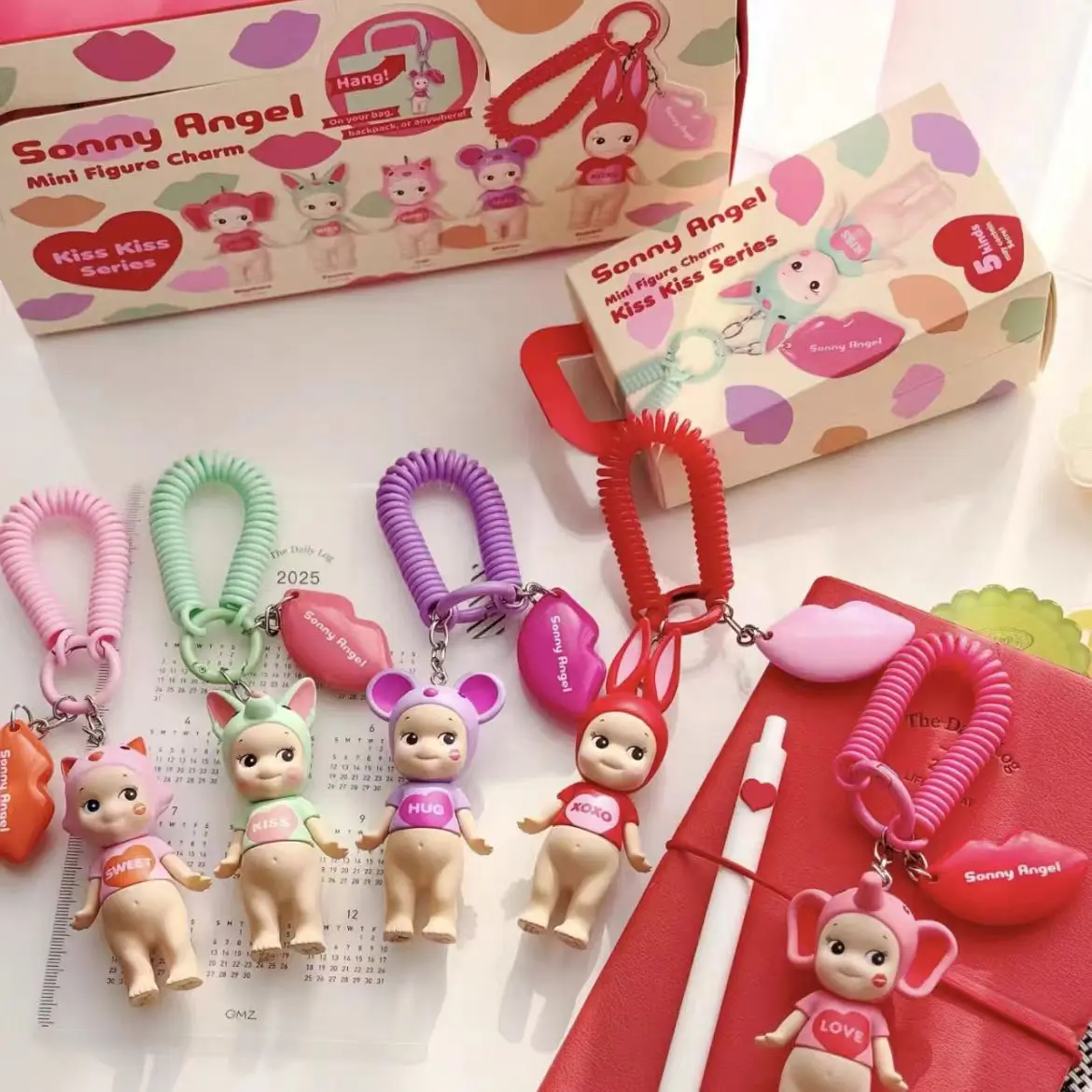 Игрушки-сюрпризы Sonny Angel, серия Kiss Kiss, брелок, аниме-фигурка, кукла, украшение для сумки, подвеска, подарки на день рождения и Рождество