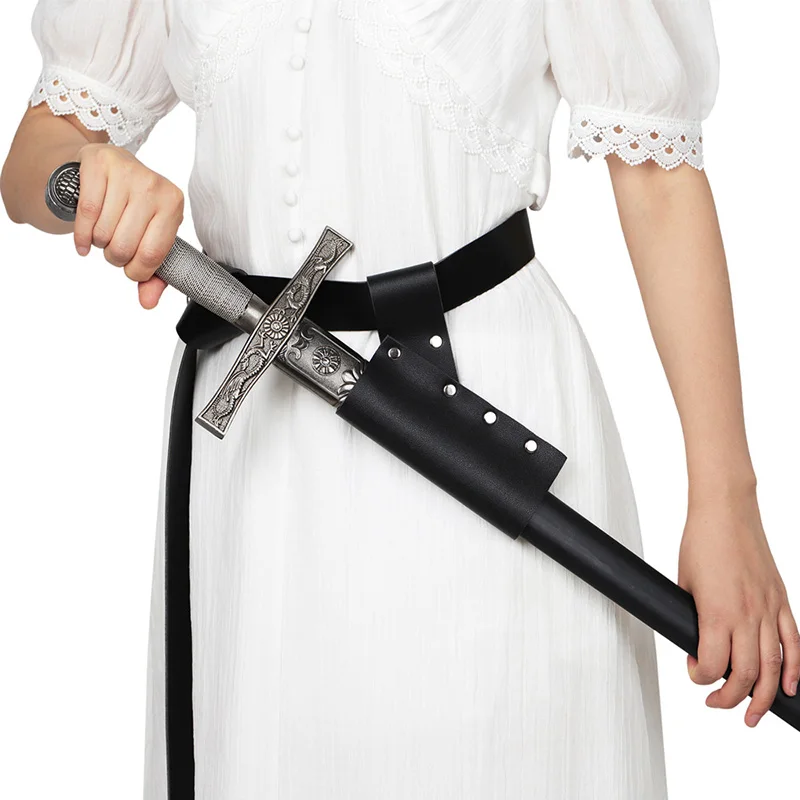 Cintura in pelle PU Spada Katana Guaina Fondina Medievale Larp Arma Armatura Guerriero Cavaliere Fodero Lotta Costume Accessorio Uomo Donna