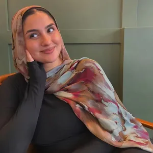 수채화 꽃 무늬 인쇄 모달 통기성 가벼운 무게 부드러운 면화 레이온 비스코스 직조 모달 무슬림 여성 숄 히잡 스카프 8 최고의 판매 무슬림 스카프 여성 - №7