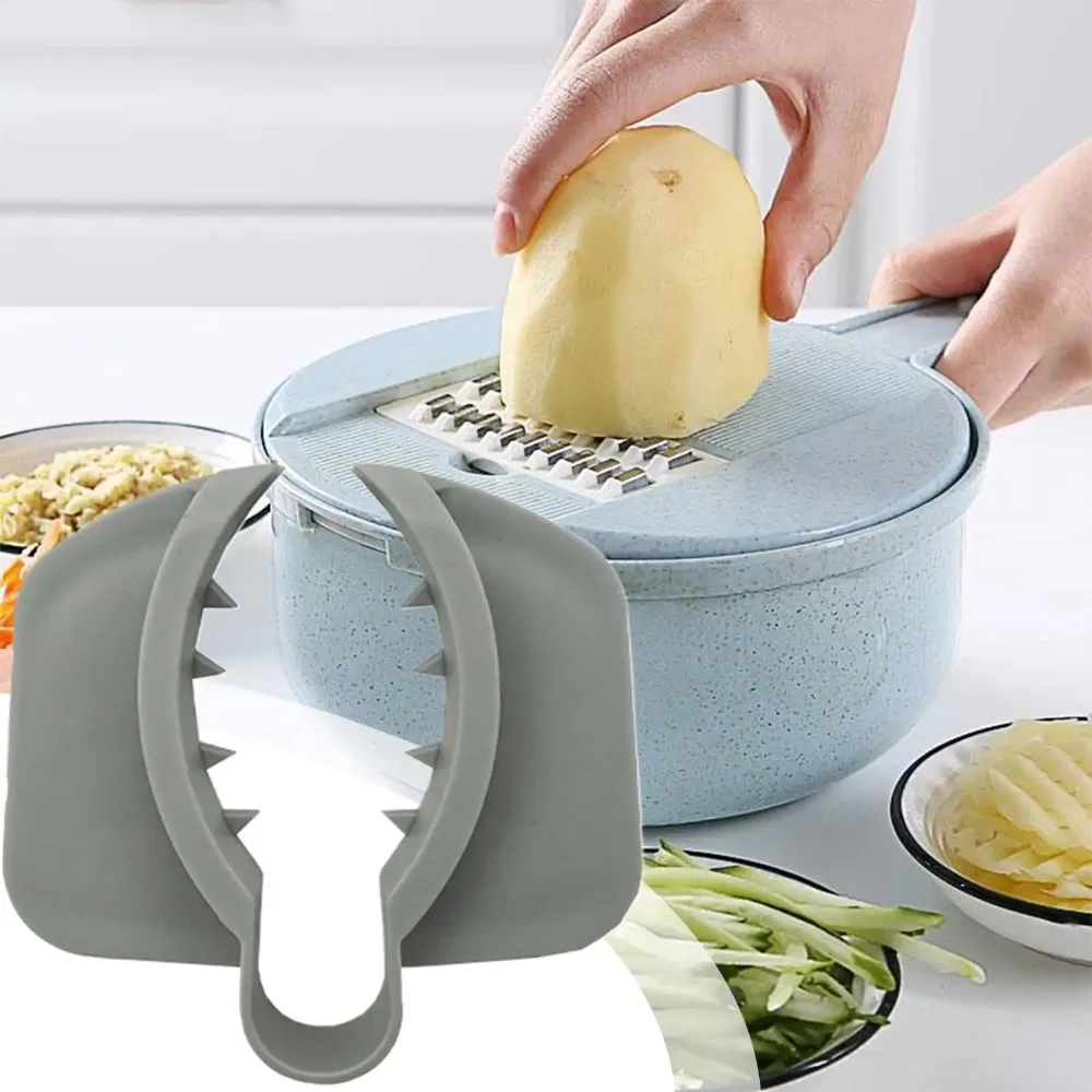 1PC New Kitchen Essential: Dual-Grip Vegetable Cutter with Plastic Hand Guard