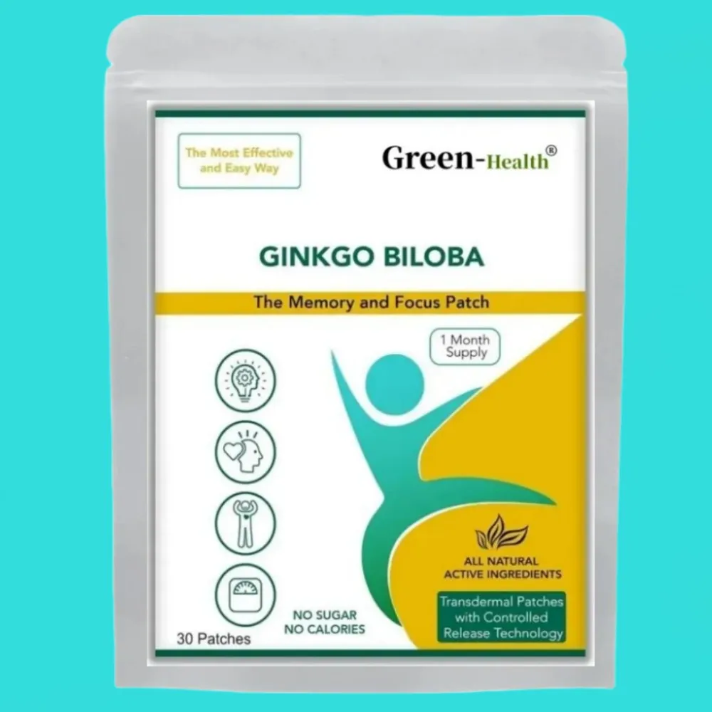 Ginkgo Biloba Patch Gingko Transdermal Patches - 30 Patches One Month Supply