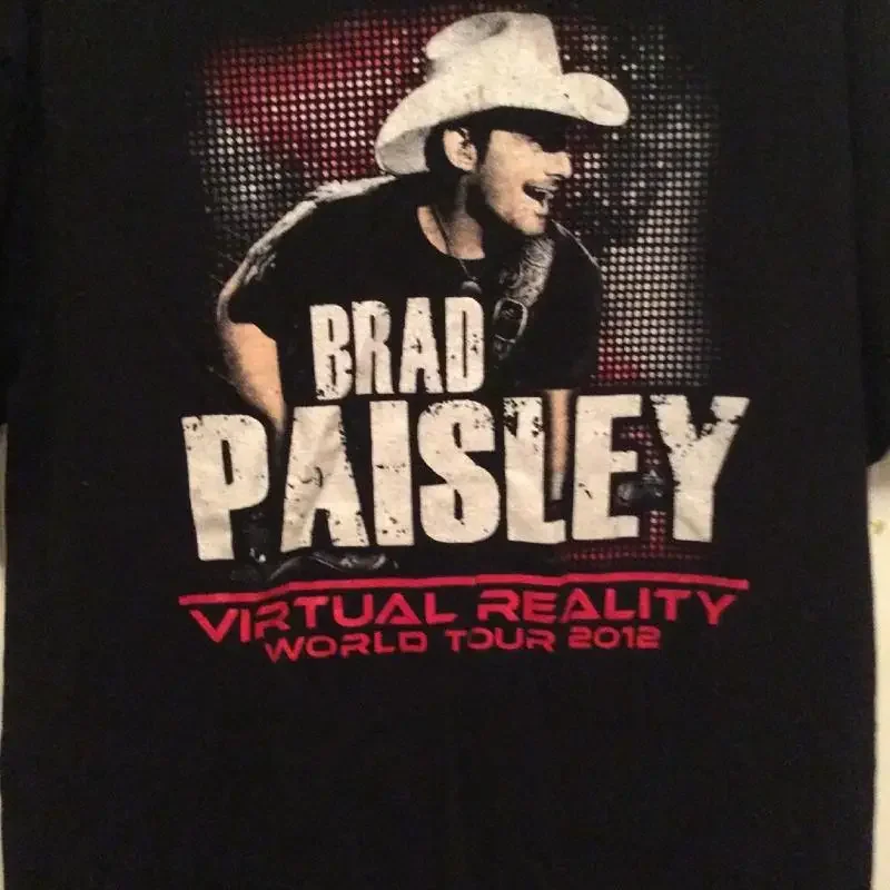 Brad Paisley Black T Shirt Size Large Virtual Reality World Tour 2012