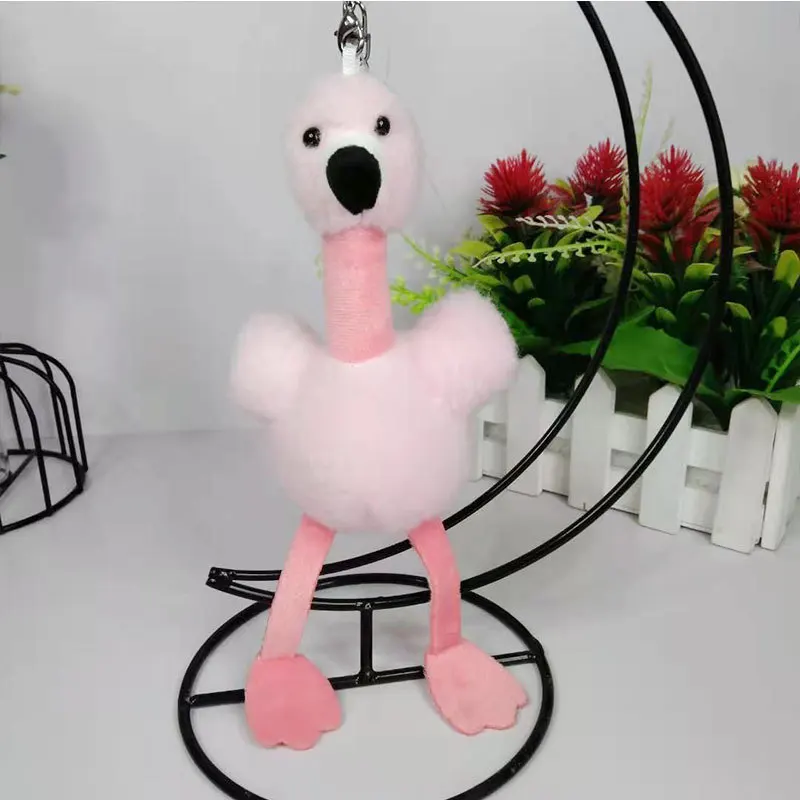 20CM Cartoon Fragrance Flamingo Plush Doll Keychain Pendant Soft Stuffed Animal Plush Toys Student Schoolbag Pendant kid's Gifts