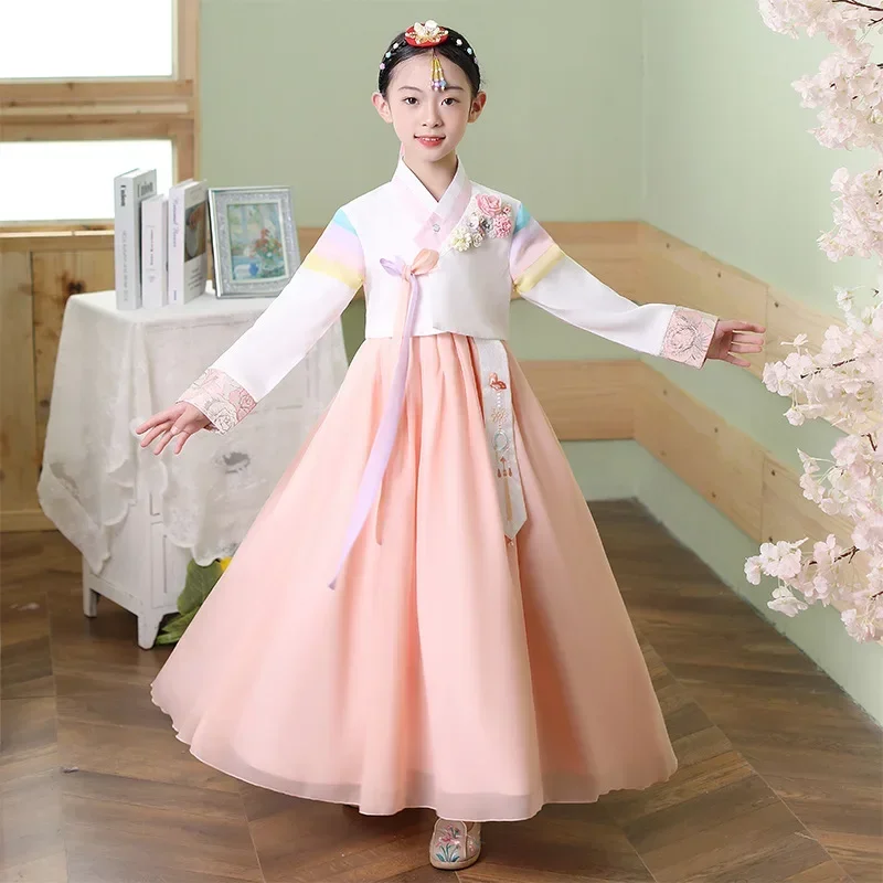 Fashion Korea, kostum Hanbok kuno anak perempuan, pakaian Festival Hanbok putri tradisional Vintage, pakaian pesta Asia