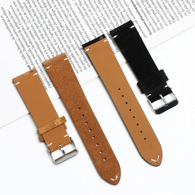 Soft Suede Leather Straps 14/16/18/20/22mm Wristband for Omega Universal Quick Release Calfskin Bracelet Men Women Accessories