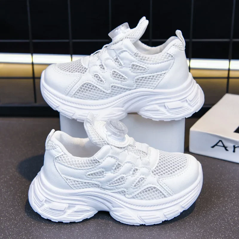Frühling Herbst Jungen Mädchen Atmungsaktive Mesh Dad-Schuhe Kinder Weiche Sohle Rutschfeste Schul-Sneaker Kinder Freizeit Laufschuhe Sportschuhe – Detail 8