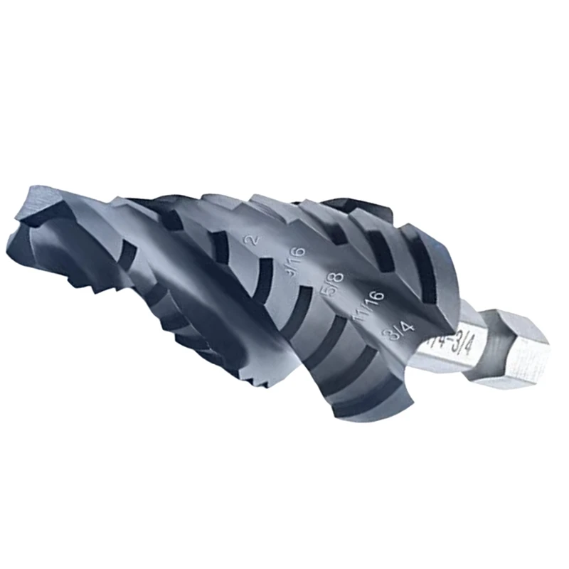 M35 خطوة مثقاب المعادن النجارة مقاومة للاهتراء طلاء TIALN 3/16 "-7/8" 4 دوامة الأخدود خطوة مثقاب الخشب