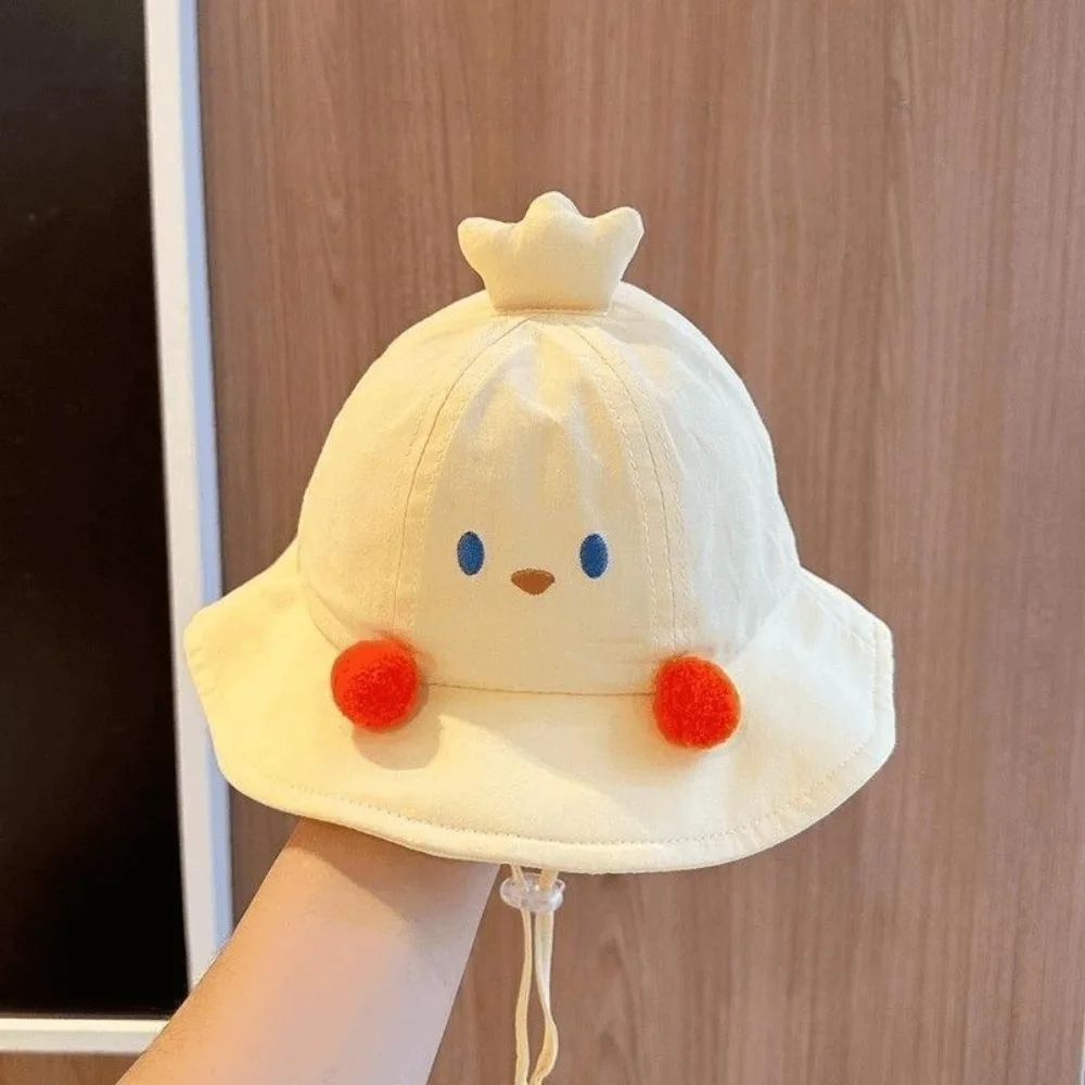 

Cute Quick-dry Korean Style Cap Embroidery Anti-UV Summer Kid Sunhat Shading Hat Dinosaur Children's Bucket Hat Baby
