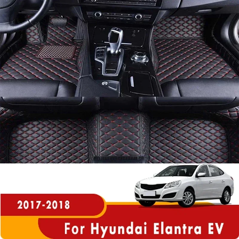 TOP For Hyundai Elantra EV 2017 2018 Car Floor Mats Custom Carpets Auto Interior Accessories Waterproof Protector Rugs