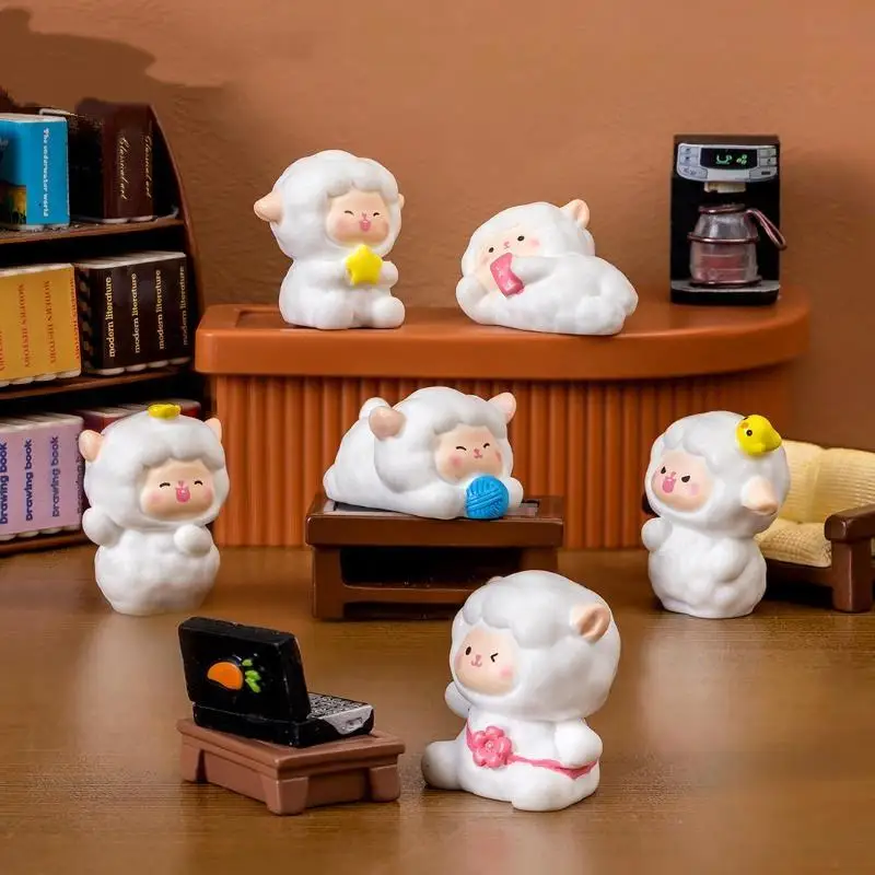 1pc Miniature Fairy Garden Accessories Cute Sheep Lamb Ornament Figurines Home Garden Dollhouse Terrarium Decor