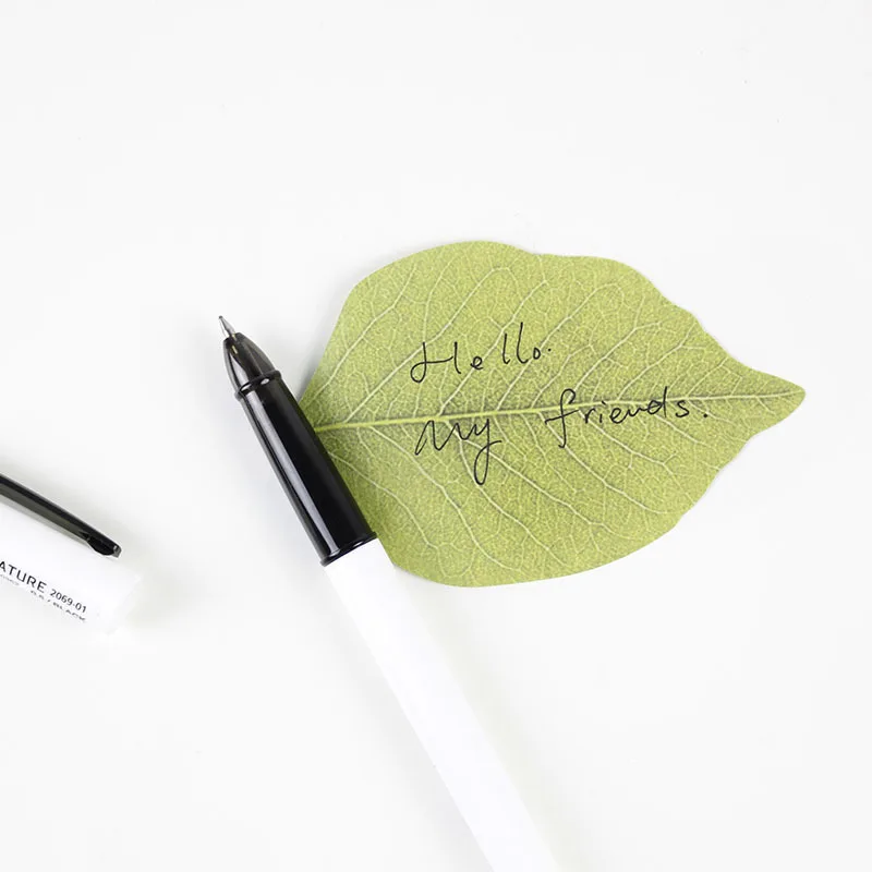 50 ورقة شكل ورقة لزجة ملاحظة منصات لطيف ذاتية اللصق مذكرة المفكرة kawaii اللوازم المكتبية المدرسية القرطاسية