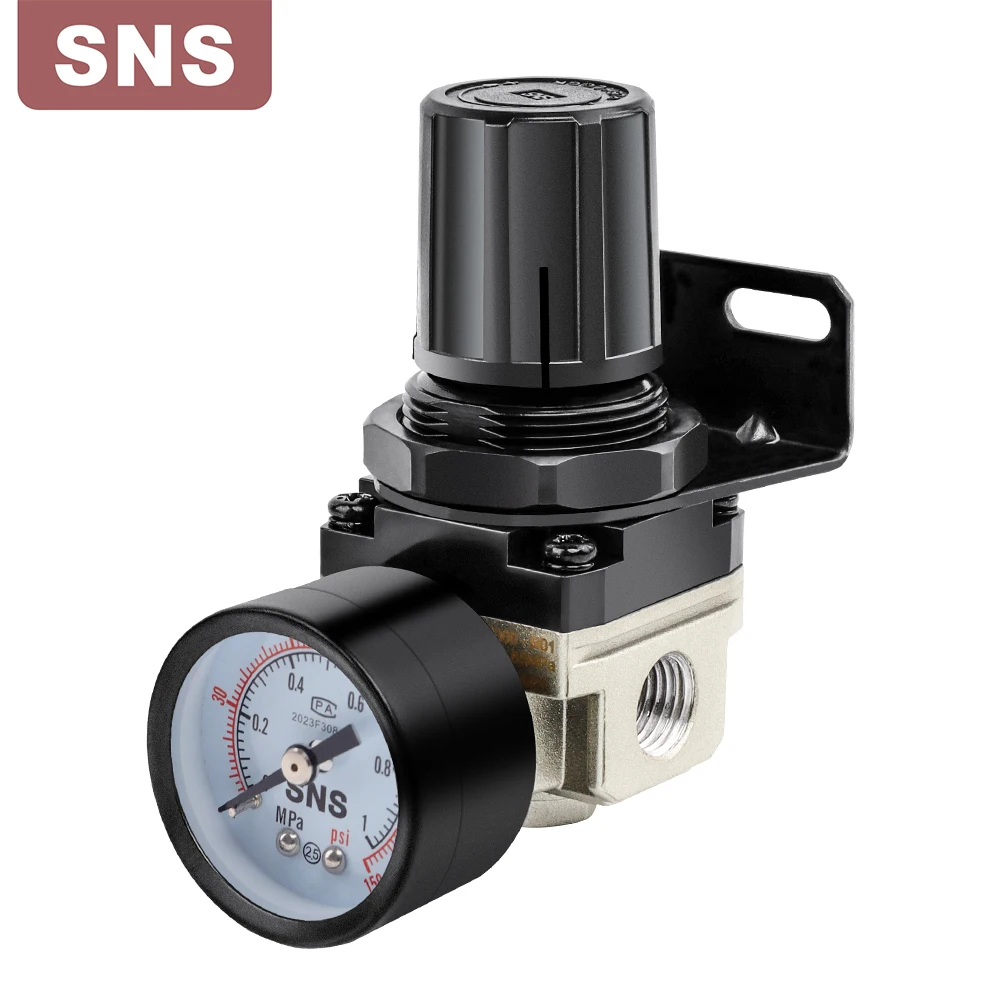 

Pneumatic Air Pressure Regulator AR3000-N02 1/4 NPT Port Thread 0-150 PSI Gauge Aluminum Alloy