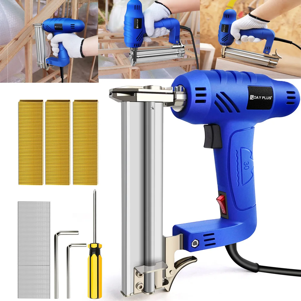 Electric Staple Nail Gun 2 in 1 Stapler Nailer Tacker 5000W Multifunction Upholstery Staple Gun for Wood Floor Carpet Fence Tool