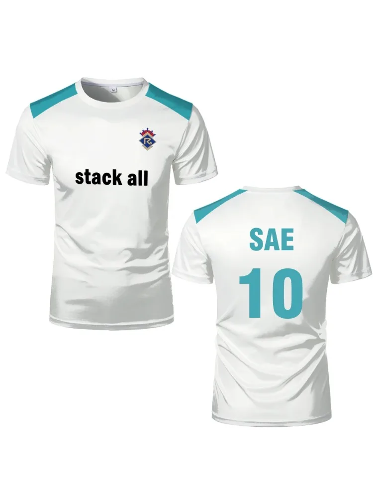 

Blue Lock SAE Jersey Uniform Japanese Anime Cosplay Football 3D Printed Top T-shirt Unisex Sports Shirt Children's T-shirt haifa