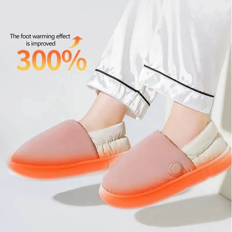 Electric Heating Shoes USB Plush Slipper With Temperature Control Winter Heating Supplies For Home Apartment Company School And