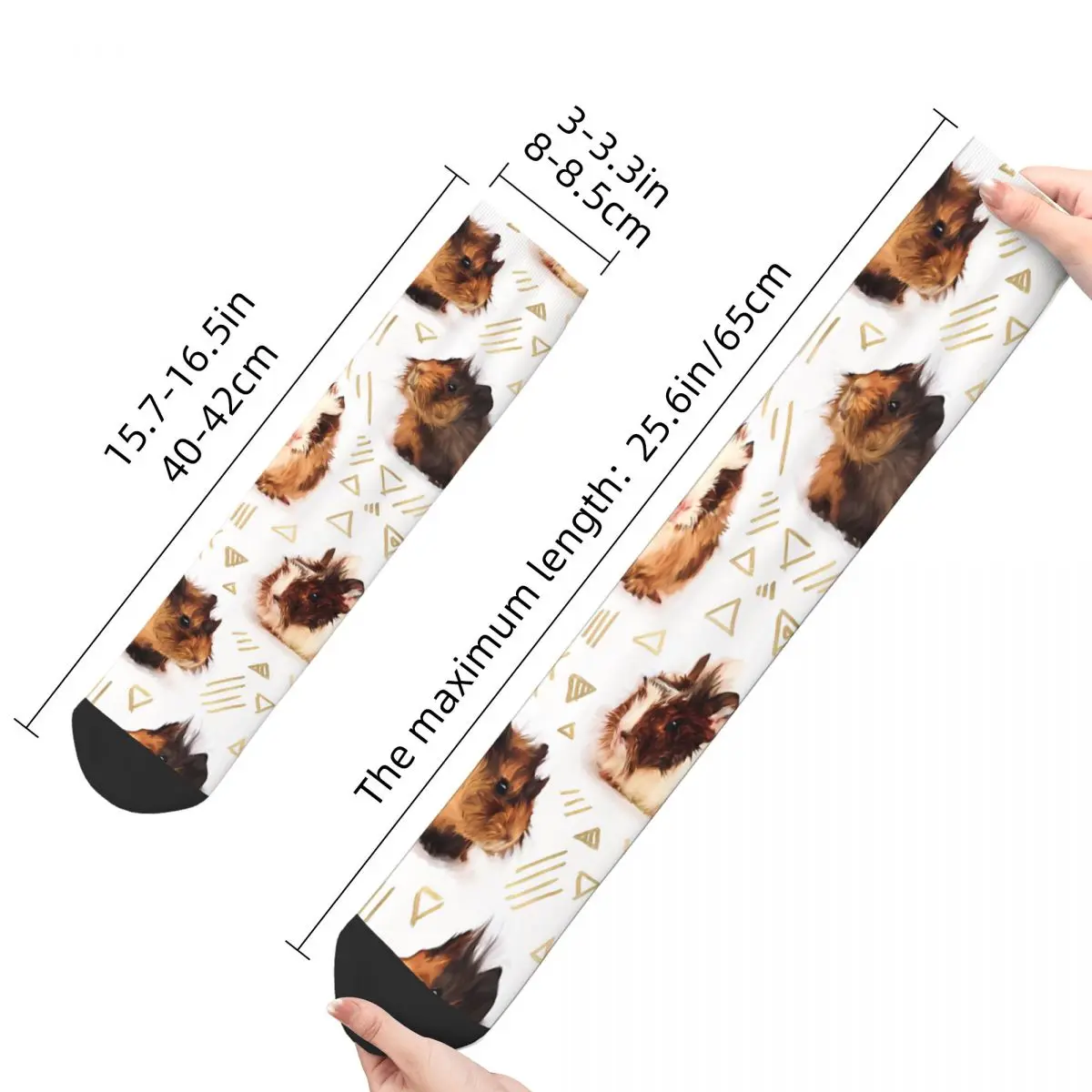 Retro The Essential Guinea Pig Men's Socks Capybara Guinea Pig Unisex Hip Hop Seamless Printed Funny Crew Sock Gift