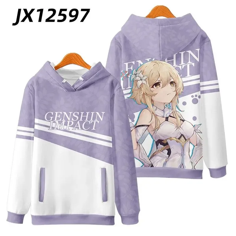 Anime Genshin Impact Lumine Cosplay Hoodie Women Men Harajuku Sweatshirt Streetwear Hip Hop Pullover Hooded Jacket Outerwear