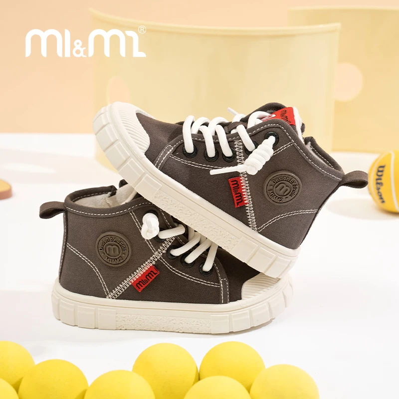 M1 & M2 High-Top Zipperผ้าใบรองเท้าน้ําหนักเบาBreathableด้านล่างแบนสําหรับชายหญิงขี่จักรยานกีฬากลางแจ้งขนาด 24-33