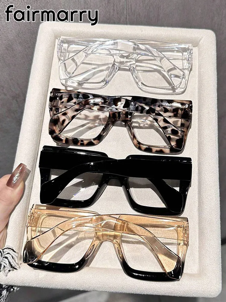 2/3/4PCS Fashion Classic Square Clear Glasses For Trendy Women Daily Life Cool Men Reading Clothing Accessories.
