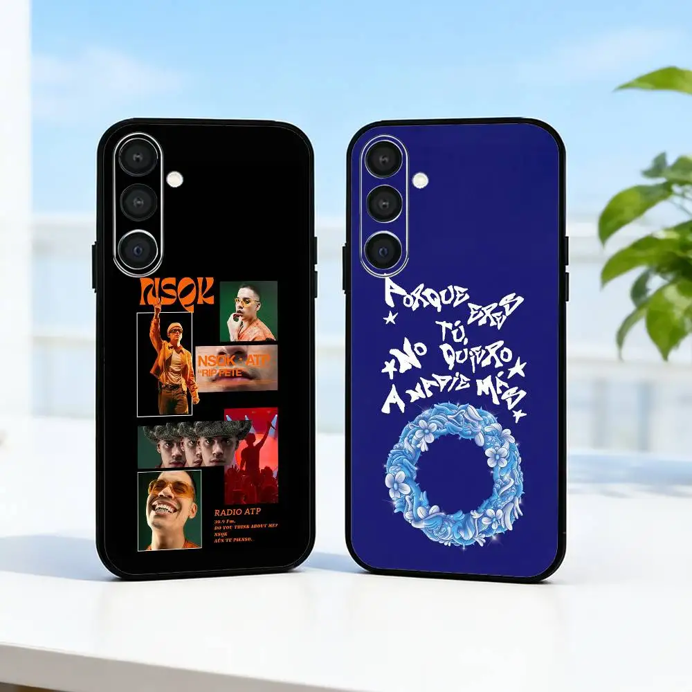 N-NSQK A-ATP Phone Case For Samsung  A73,72,71,A52,51,40,41,A22,A32,31,A13, Soft Black Shell