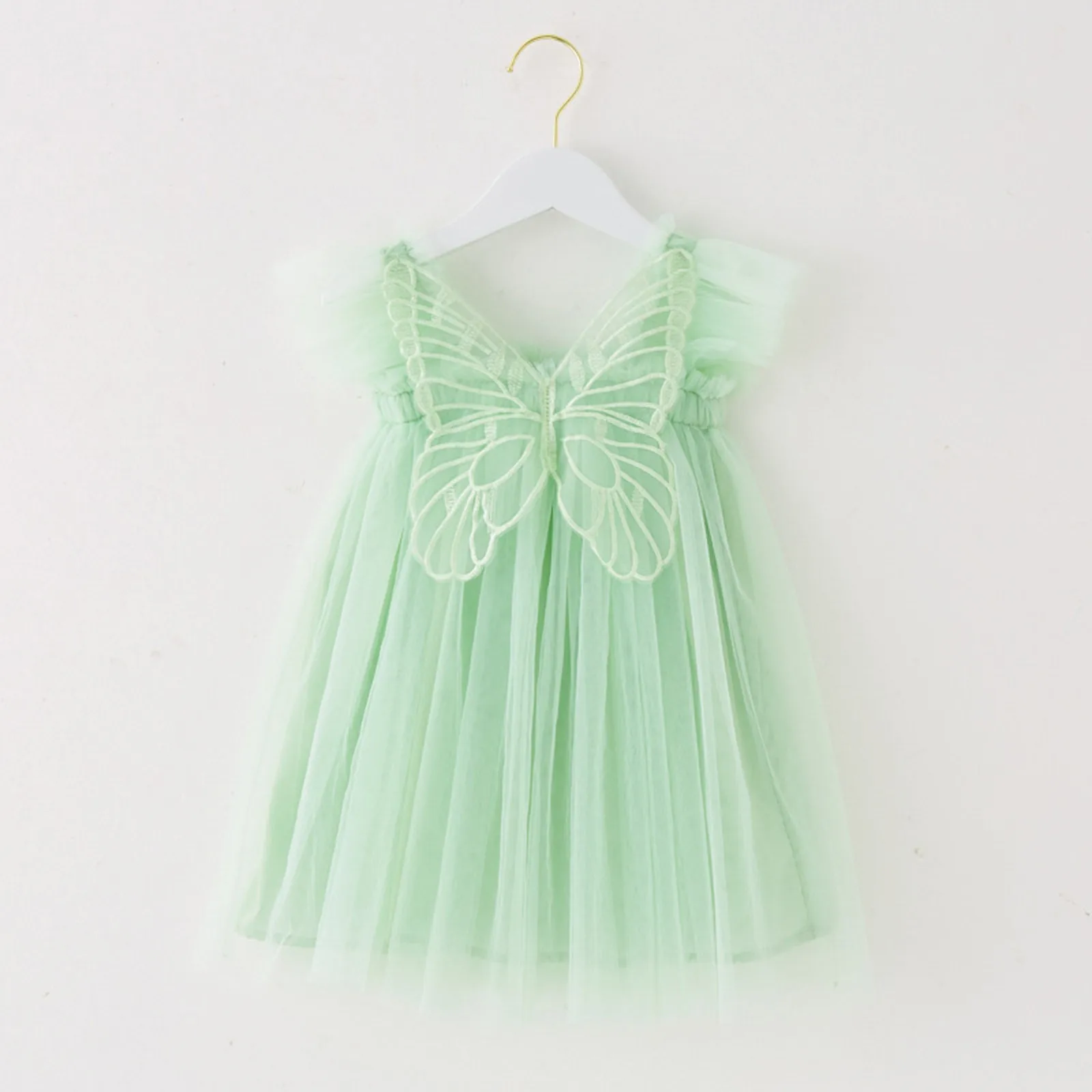 6M-5Y Summer Toddler Kid Baby Girls Tulle Dress Sweet butterfly tutu dress Princess Dress for Girls Party Beach Holiday Clothing