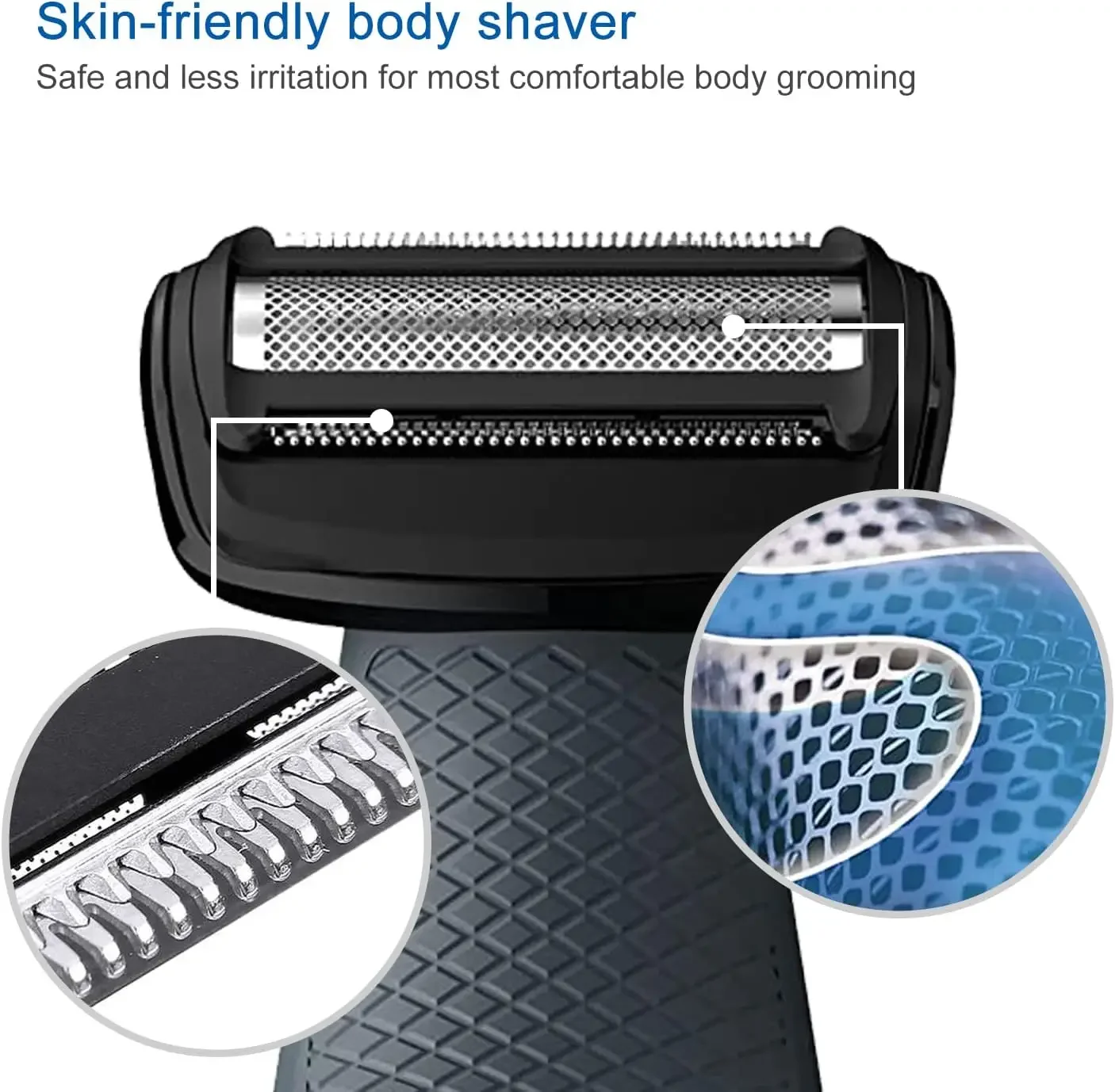 BG2000 Replacement Foil Head for Philips Norelco Bodygroom Series 2000 BG204x Series 3000 BG203x Compatible Grooming Accessory